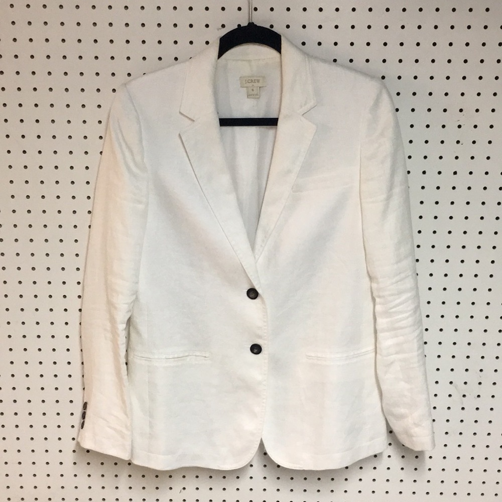 J. Crew Linen White Blazer